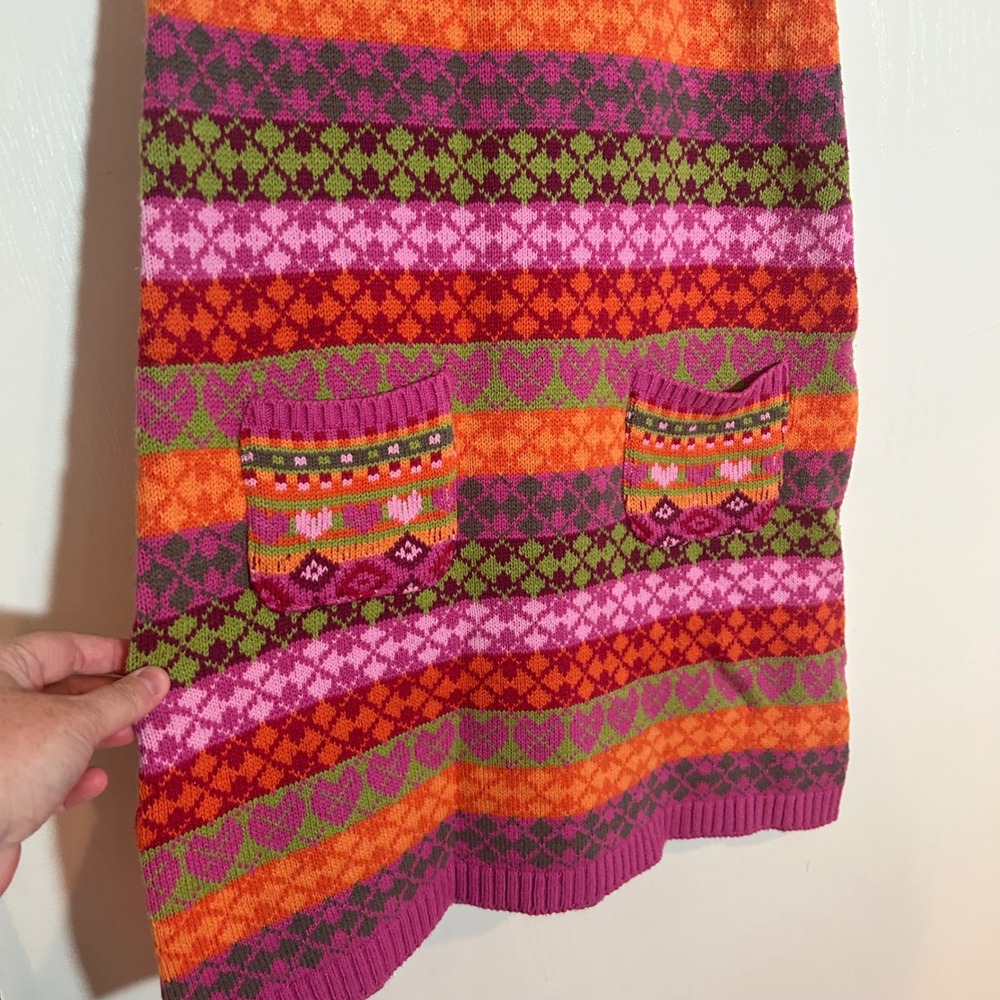 The‎ Children's Place Girls Jumper Dress Size 12 Knit Striped Colorful Pockets - Picture 2 of 4